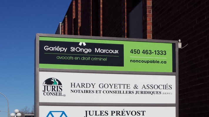 Avocat Gariépy St-Onge Marcoux - Enseigne lumineuse Longueuil