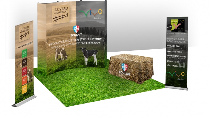Écolait - Salon SIAM, Structure Popup - mur d'image Estrie
